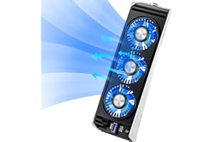 BRHE Ventilateur de Refroidissement pour PS5 Accessoires,Avec Lumière LED Bleue / 2 Interfaces 3.0 USB / 3 Ventilateurs,Compatible avec la Version Numérique ou CD de la Console PS5 (Blanc)