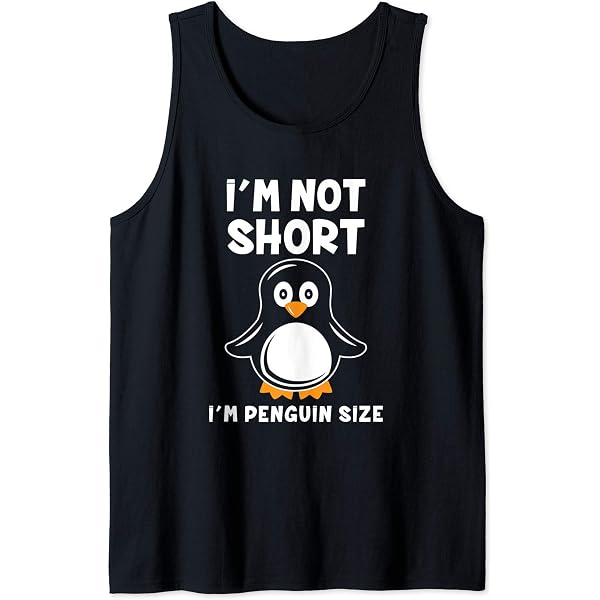 T-shirt Homme Drôle Coton Gildan - Message « I'm Not Short I'm Penguin » - Taille Au Choix - Neuf Sans étiquettes