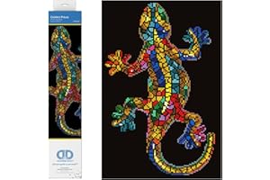 DIAMOND DOTZ Diamond Painting de Animales. Cuadro de Diamantes 5D de Gekko Paua Salamandra Multicolor. Kit Completo de Pintura con Diamantes de 41.00 x 27.00 cm
