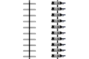 Yaheetech Porte Bouteille Mural Métalique Étagère à Vin pour 10 Bouteilles Cave Resto Maison 126cm Noir