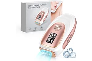 Haarlosy Épilateur Lumière Pulsée de Refroidissement, 999,900 Flashes IPL Laser Épilateur Definitive, 2 Modes 5 Niveaux Énergie Épilation Laser pour Visage/Corps/Maillot/Aisselles, Rose