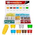 Nilight - 50016R 120 pcs Standard Fuse Assortment kit – 5, 7.5, 10, 15, 20, 25, 30 AMP – Regular APR/ATO (Open)/ATC Blade Fuses for Cars, Trucks, Boats,Automotives,2 Years Warranty