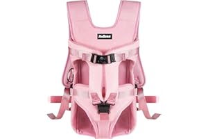 PetBonus Haustier Rucksack Hunderucksack, Tragbare Verstellba Beinen heraus Hund Tragetasche, Atmungsaktive und Leichte Rucksäcke für Mittler Klein Hunde, Hundetasche für Wandern (Rosa, S)