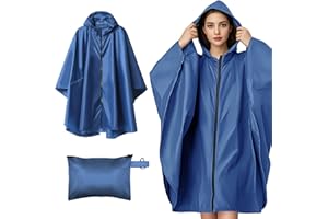 Jokureao Wasserdichter Regenponcho mit Tragetasche, Winddichte Regenbekleidung für Damen & Herren, Leicht & Kompakt für Fahrrad fahren, Reise, Trekking, Wiederverwendbarer Regenmantel