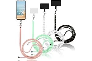 Yoedge Universelle Lanières de Téléphone en Bandoulière avec Patch, Adjustable Réglable Amovible en Nylon Pendentifs Collier de Longe Porte-clés Cordon pour Plupart de Téléphones Intelligents