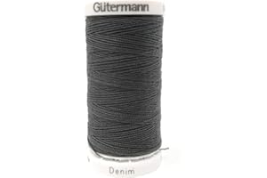Gütermann Denim Hilo de coser de poliéster para tela vaquera, 100 m por bobina, gris oscuro