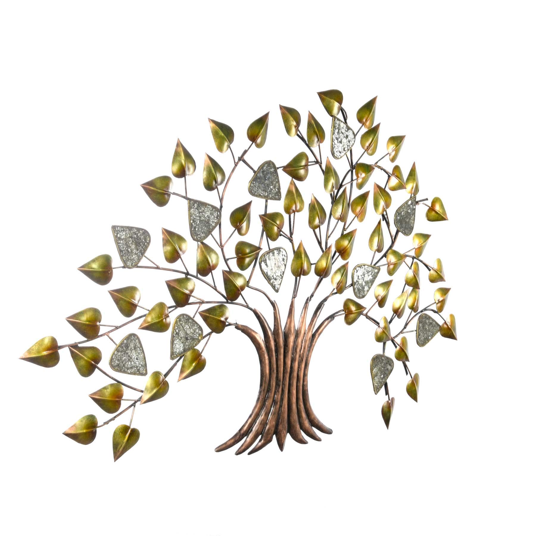 Collectible India Metal Betel Leaf Design Golden Tree Of Life Wall