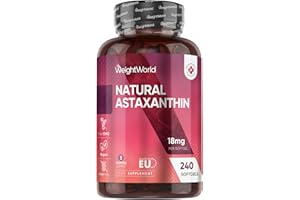 WeightWorld Natural Astaxanthin 18mg - 240 Softgels - 8 Months Supply - Vegan Astaxanthin Supplements - Sourced from Haematococcus Pluvialis Algae - Non-GMO & GMP-Approved - for Both Men & Women