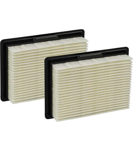 vhbw set da 2x filtro a pieghe piatte compatibile con Bosch GAS 18V-10 L aspiratore umido/secco - Cartuccia filtrante, carta/plastica, bianco