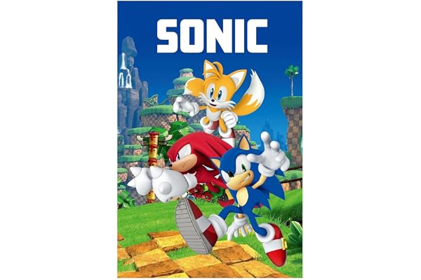 Jerry Fabrics Sonic Knuckels Miles Prower fleecefilt, 100 x 150 cm, 100 % polyester