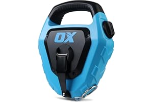 OX TOOLS OX Pro - Carrete de tiza gigante ABS de 45,7 m, línea básica extra negra/relación de transmisión 4:1