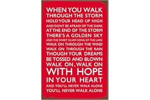 PRYON Liverpool Football Gifts for Men Women, You'll Never Walk Alone Metal Sign Wall Decor, Vintage Liverpool Wall Stickers Flag Signs LFC Decorations Birthday Gifts Walk Alone Wall Poster Sticker