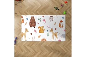 Oedim Alfombra Infantil Animales para Habitaciones PVC | 95 x 200 cm | Moqueta PVC | Suelo vinílico | Decoración del Hogar | Suelo Sintasol | Suelo de Protección Infantil |
