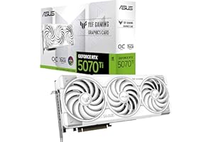 ASUS TUF Gaming NVIDIA GeForce RTX 5070 Ti OC Edition, karta graficzna do gier 16 GB GDDR7, 256 bitów, PCIe 5.0, 2 HDMI 2.1, 3 DisplayPort 2.1, GPU Tweak III, biały, TUF-RTX5070TI-O16G-WHITE-GAMING