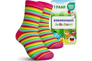 Kindersocken Jungen & Mädchen - 1 Paar - Socken aus Baumwolle mit bunten Motiven, atmungsaktiv - Kinder Socken für Schule, Freizeit & Sport - OEKO-TEX Standard 100 - 23-26, 27-30, 31-34, 35-38