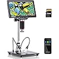 TOMLOV DM201 Pro HDMI Digital Microscope,10 Inch Stand Included, 7" LCD Microscope 1200X, 16MP Coin Micro Soldering Microscope with Screen, Windows/Mac OS/TV Compatible, 32GB Card