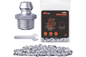 TRILINK M10 Grease Nipples, Metric Grease Fittings with Straight, Grease Nipples Kit with Wrench for Quick Installation – Ideal for Automotive, Agricultural & Industrial Machinery (60pcs)