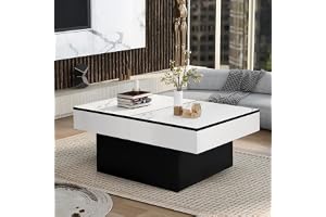 VOWNER Soffbord vardagsrum expanderbart vitt marmor, 129 x 58 x 40 cm