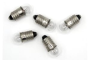 BELI-BECO Ampoule 8044 - Filetage E 10 - 4,5 V - 200 mA - Verre de 11 mm de diamètre - Lot de 5 (transparent)