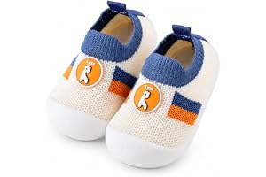 UNMAT Baby First Walking Toddler Slip-On Shoes for Boys & Girls | Lightweight Flexible Anti-Slip First Walker Shoes for Baby & Kids Soft Knit Breathable Sneakers | (9 to 12 Months)