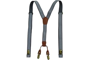 HISUNBEN Bretelles Homme Réglable 3 Clips, Bretelles 2.5 cm de Large en Y pour Hommes/Enfants, Couleur Unie Mens Bretelle Noeud Papillon Set