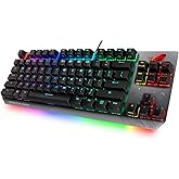 ASUS ROG Strix Scope TKL - Clavier mécanique AZERTY filaire pour le jeu avec commutateurs Cherry MX, structure en aluminium e