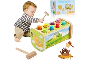 Forhome Montessori Toy Hammer Game, Toy Educational Toy with 1 Hammer, Knock Game, Montessori Toy from 2 3 4 years old
