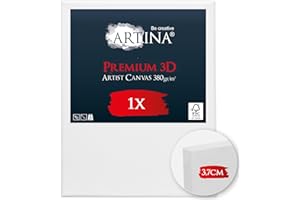 Artina Tele per Dipingere 80x100 cm – 100% Cotone, Spessore Alto 3D Premium 380g/m² Tela per Dipingere Piccole – Tele per Pittori – FSC® Telaio in Legno Comodo e Resistente – Tele Pittura