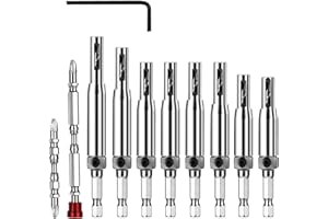 flintronic Wiertło do zawiasów, zestaw wierteł centralnych, HSS samocentrujące zawiasy zestaw narzędzi do wiercenia otworów do drzwi drewnianych, okien, szafek, sprzętów do obróbki drewna, pilota, wiertła do otworów, 11 szt