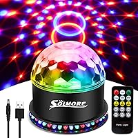 SOLMORE Discokugel LED Discolicht Party Lampe, RGB Disco Lichteffekte USB Kabel 7 Farben 6 Lichtmodi Musikgesteuert mit…