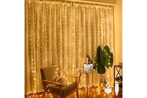 Bigzom Rideau de Lumière 2x2m IP65 - 200 LED Fée pour Intérieur/Extérieur (Blanc)
