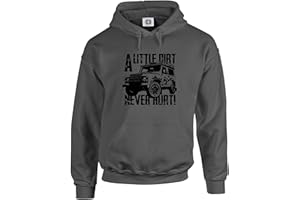 Dead Set Studio Off-Road 4X4 Men's Hoodie - 4wd Four Wheel Drive - Little Dirt Never Hurt - Classic Car Series
