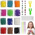 PATPAT® 5400+ Loom Band Kit Colorful Rubber Band Bracelet Refill Set Includes 12 Color Loom Bands Kit, 300 S-Clips, 15 Lovely Charms and 6 Crochet Hooks Kits for Kids