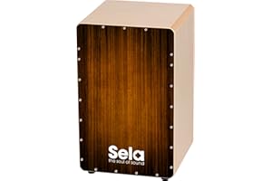 Sela 051 Varios Brown Snare Cajon mit Sela Snare System, geeignet für Anfänger und Fortgeschrittene, Made in Germany