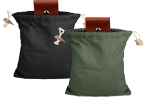 2-pack Bushcraft-utrustning för fodersökning, svampkorg foderpåse för vandring vikbar läderbä väska foraging dragsko och spänne mushroom foraging midjeväska
