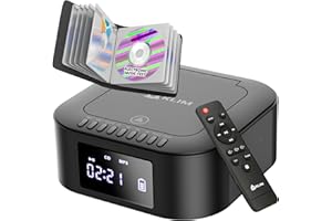 KLIM Boombox E1 - Caja de CD - Reproductor de CD portátil - Bass Boost con Subwoofer - Radio FM y batería Recargable - Bluetooth, MP3, AUX, USB - Radio CD portátil con Mando