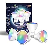 ENSHINE GU10 Smart Bulb, Tunable White and RGB Colour WiFi Light Bulbs, Compatible with Alexa and Google Home, Music Sync, Re