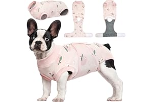 Kuoser Dog Surgery Recovery Suit After Surgery Male/Female Dog Cats，Pet Recovery Shirt Puppy Surgical Clothes Abdominal Wounds Protector Post-Operative Vest，Cone E-Collar Alternative，Light Pink Peach