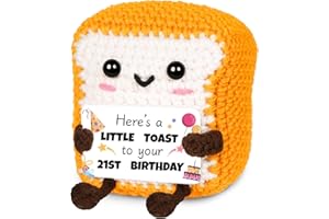 Moonlight Miles 21st Birthday Gifts For Her,21st Birthday Presents,Female Birth-day Gifts,Handmade Crochet Toast Gift With Card For Girls (21st)