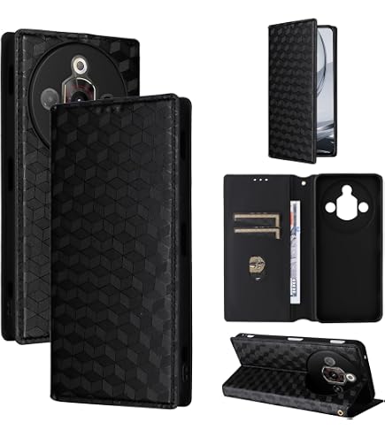 Hülle Für ZTE Nubia Focus Pro 5G – PU Leder Flip Case Mit Magnetverschluss, Kartenfach, Stoßfest, Schwarz