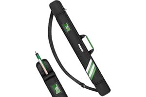 PEKREWS Pool Cue Case, Soft Pool Stick Case 1x1 Holds 1 Butt and 1 Shaft with Queue Zipper Pocket, Sturdy Polyester Billiard Cue Bag with Shoulder Strap Handle, Billiard Stick Bag for Men and Women
