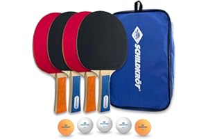 Donic-Schildkröt Hobby Table Tennis Set for 4 Players, 4 Bats, 5 Balls, in Carrying Bag