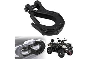 Runfarr Gancho Cabrestante de 3/8", Gancho Cabrestante Acero Forjado Remolques Camiones ATV UTV SUV Accesorios Cabrestante para Cable Cabrestante Cuerda Sintética