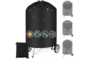 Aofesel Housse de Barbecue Exterieur Weber 57 cm, Housse de Barbecue au Charbon de Oxford Rond 600D Anti-UV pour Barbecue Weber – Housse de Protection imperméable (63 x 88 cm)