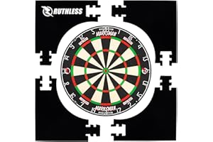 Ruthless | Jigsaw Dartboard Surround, Dartschutz | Quadratische Form | 4 Stück | Schwarz