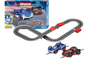 Carrera GO!!! Sonic The Hedgehog Battery Operated Slot Car Racing Track Set, 4.3 m Race Track with 2 Cars, Includes Hand Controller, Jumping Track and Batteries,Children from 6 Years and Adults