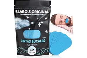 Cinta Bucal Blaro's Original - Adhesivo Hipoalergénico para todo tipo de Pieles - Reduce Ronquidos y Mejora la Calidad del Sueño - Reduce hasta en un 90% las Enfermedades Inmunologicas - 50 Piezas