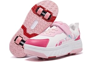 YINGCSM Schuhe mit Rollen für Jungen Mädchen, Kinder Rollschuhe, 2-in-1 Roller Schuhe Turnschuhe Skateboardschuhe