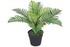 TRADALA ARTIFICIAL TREES Tradala 1’8" Lush Artificial Tree Plant Palm 50cm / 1ft 8inch Tall with Real Wood Trunk - For Home Living Room Indoors