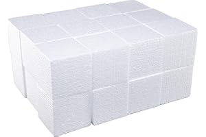 DecoPorex – Blocchi in polistirolo 5 cm x 5 cm x 5 cm (24 pezzi) per artigianato - Mattoni quadrati in polistirene per arti e mestieri - Colore bianco
